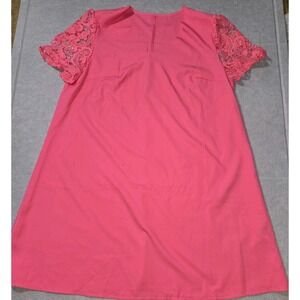Dress Pink 0XL Shein Curve Short Lace Sleeves Washable NEW
